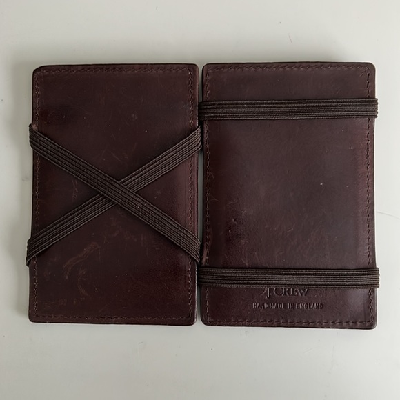 SOLD J. Crew Foldable Leather Wallet Black and Brown - Picture 5 of 7